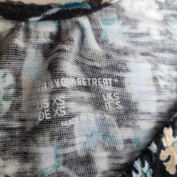 Denim & Co Canyon Retreat Shirred V-Neck Maxi Dress Washed Black Linen Cotton XS - Picture 9 of 15